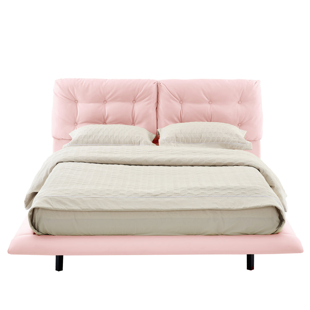PU Leather Floating Platform Bed