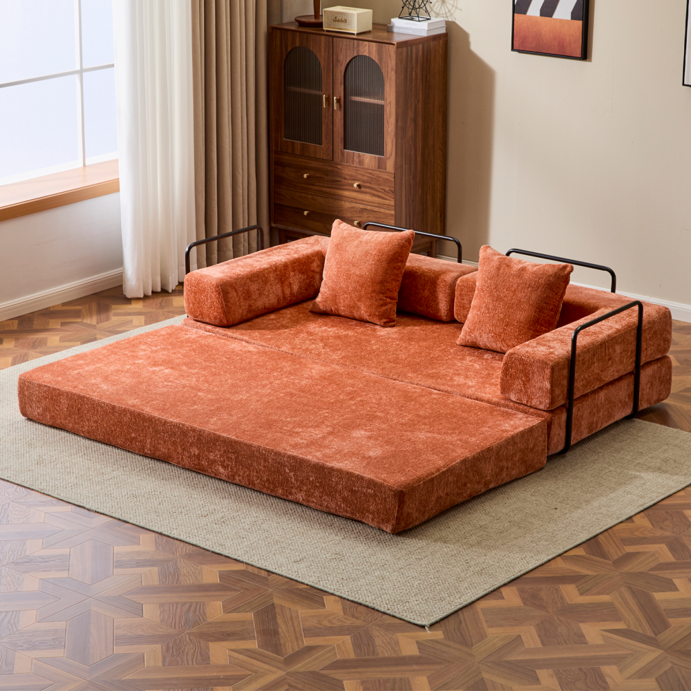 3-Seat Convertible Floor Sofa Bed