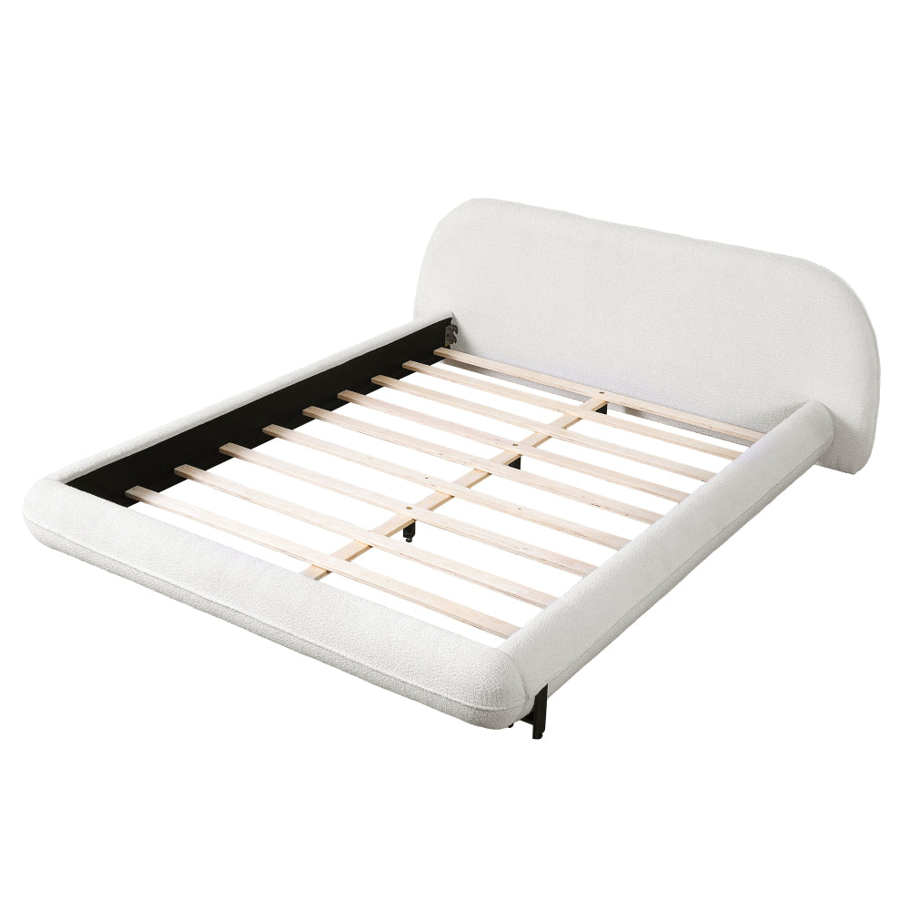 Boucle Upholstered Platform Bed