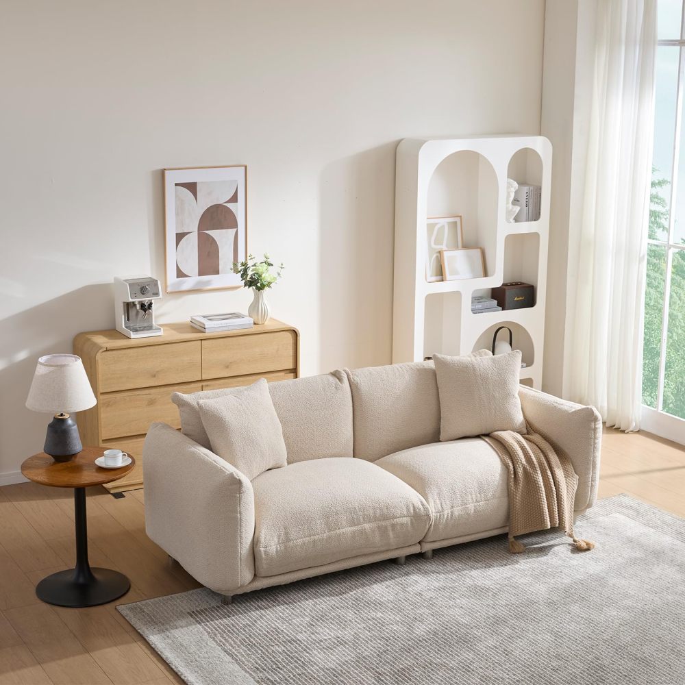 87.4" Sherpa Cloud 3-Seater Loveseat Sofa