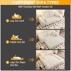 78.7" 3-in-1 Foldable Floor Sofa Bed