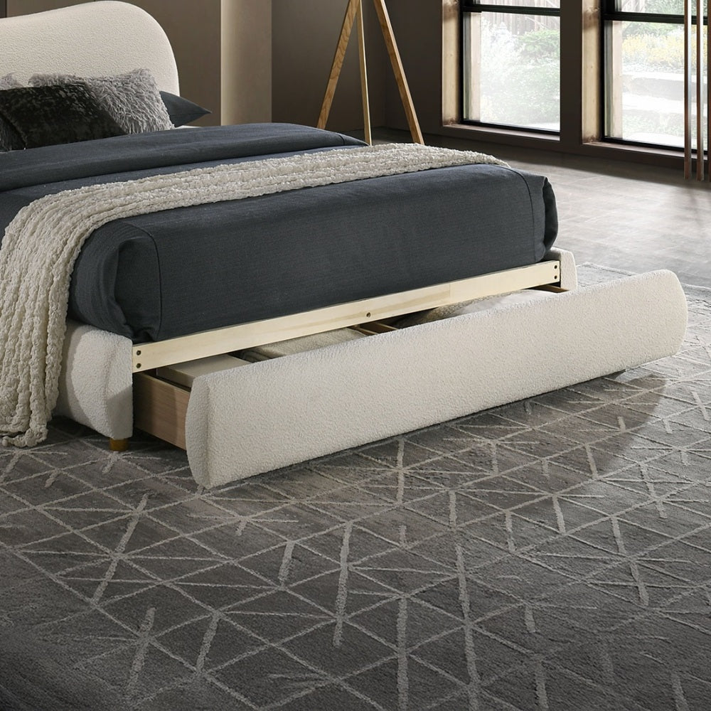 Boucle Upholstered Platform Bed