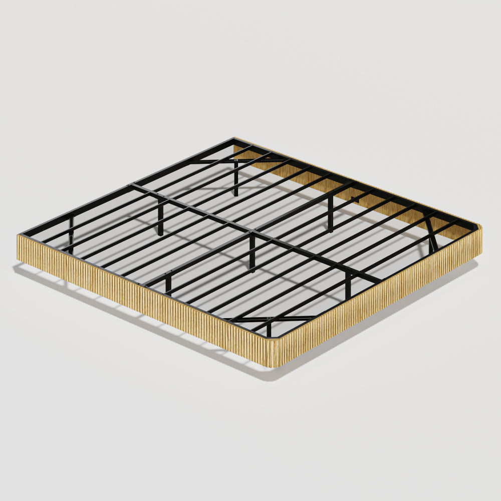 Oak King Floating Bed Frame with LED Lights