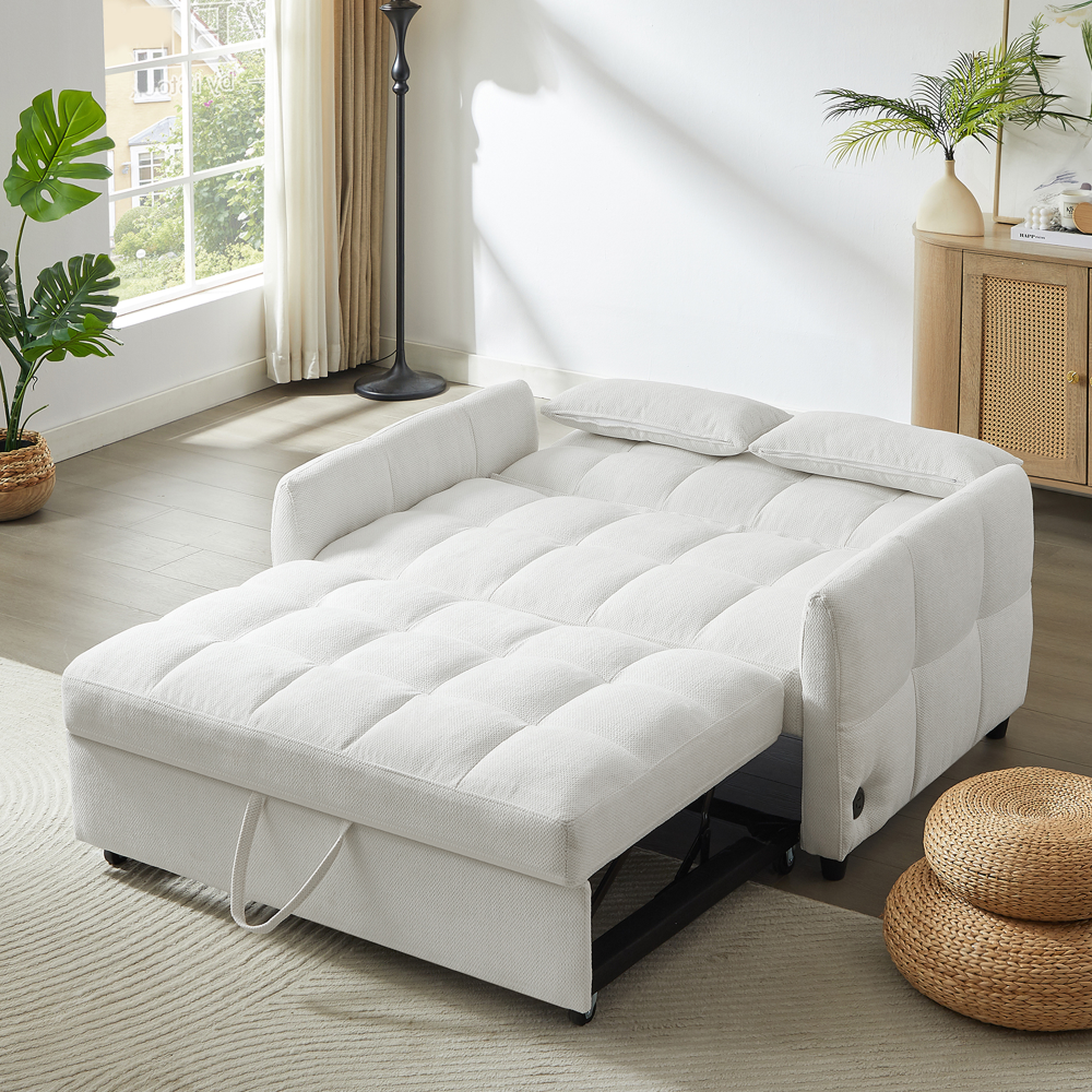 52.8" Loveseat Pull-Out Sleeper Sofa Bed
