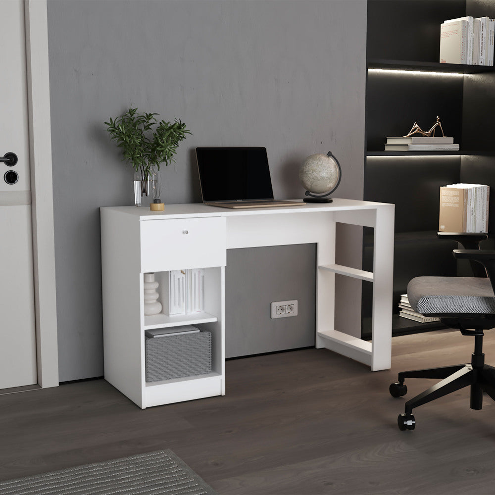 47" Modern Writing Desk with 1 Drawer + 4 Side
