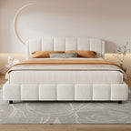Boucle Upholstered Platform Bed