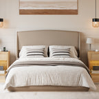 Linen Upholstered Platform Bed