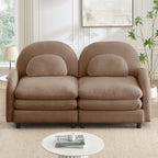 2-Seat Modular Teddy Fabric Cloud Sofa