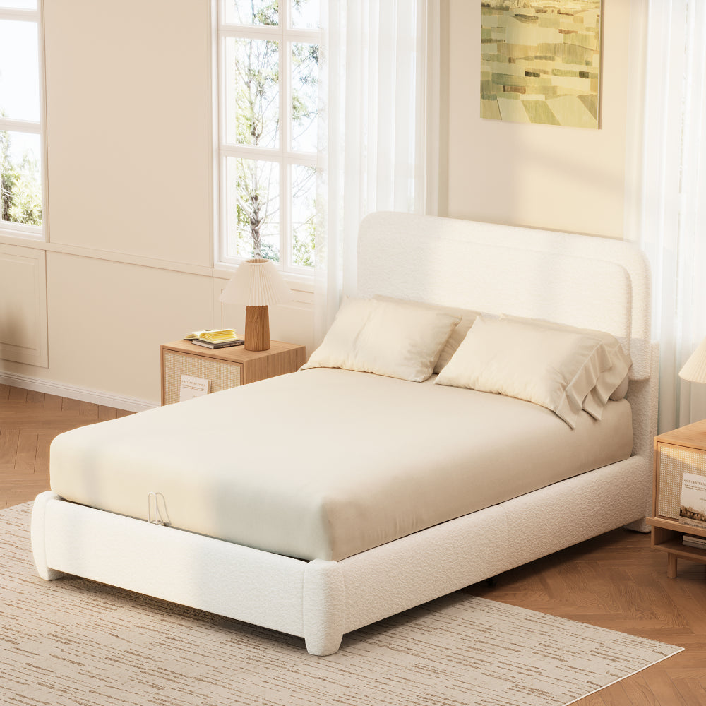 Boucle Platform Bed