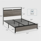 Wood & Metal Platform Bed