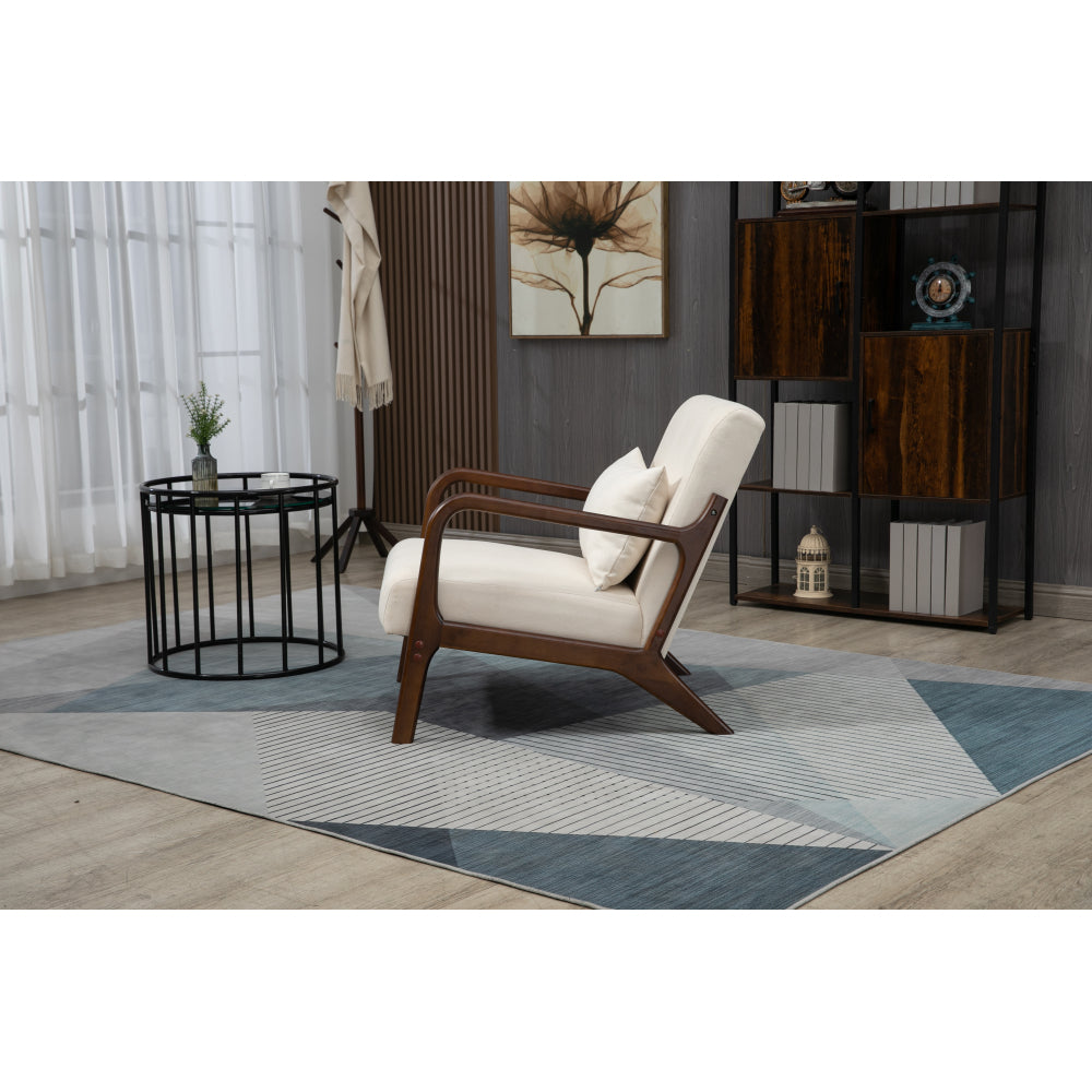 Mid Century Modern Accent Chair with Wood Frame
