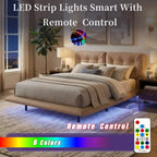 PU Leather Floating Platform Bed