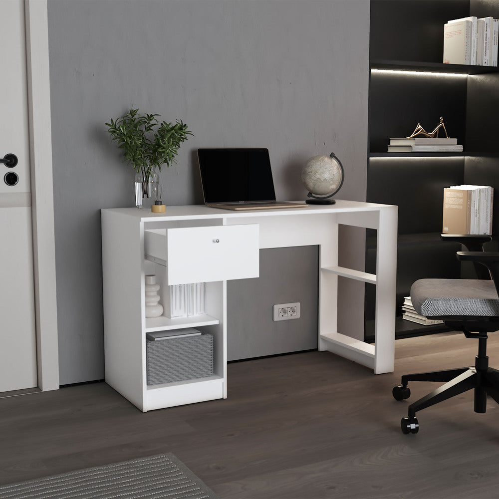 47" Modern Writing Desk with 1 Drawer + 4 Side