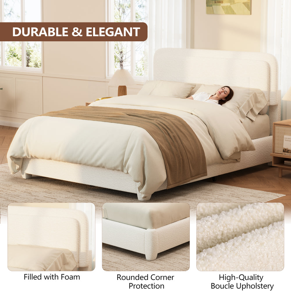 Boucle Platform Bed