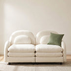 2-Seat Modular Teddy Fabric Cloud Sofa