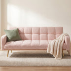 69" Soft Teddy Fleece Convertible Sofa Bed
