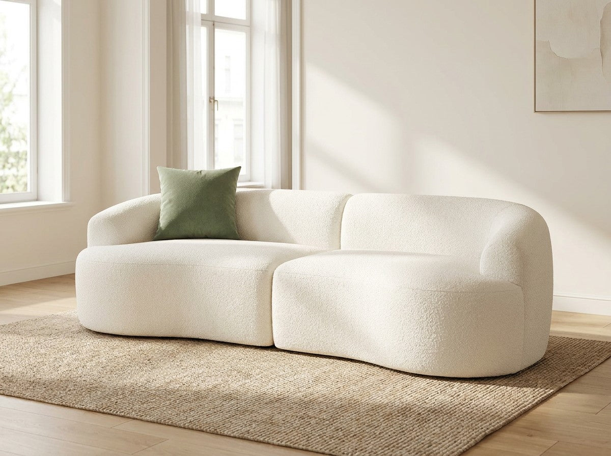 110" Curved Boneless Sectional Sofa 4-Seat