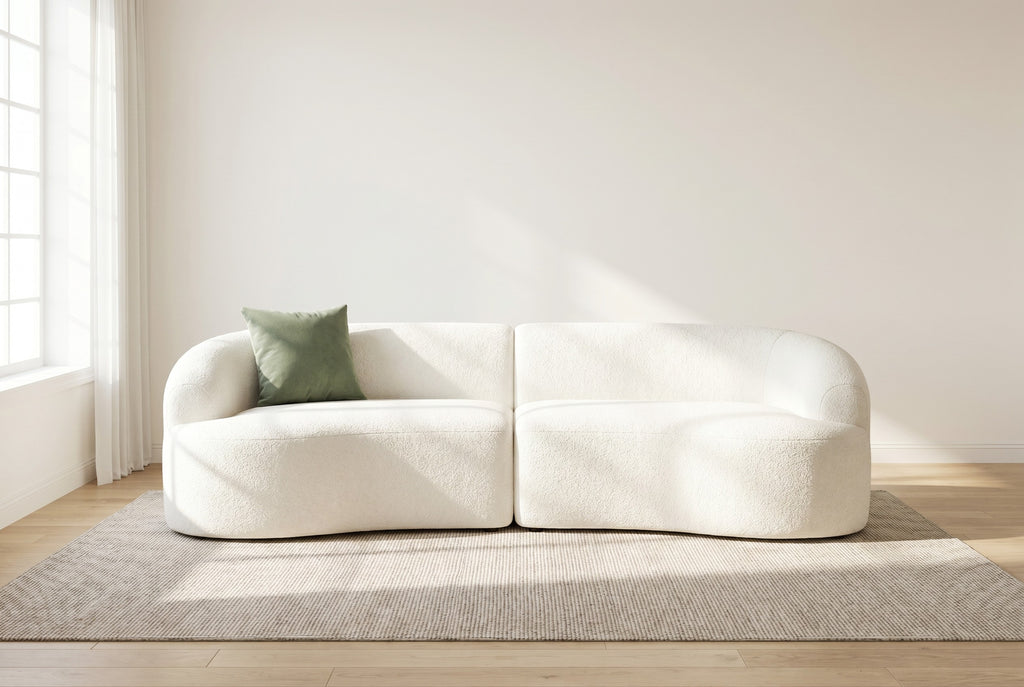 110" Curved Boneless Sectional Sofa 4-Seat