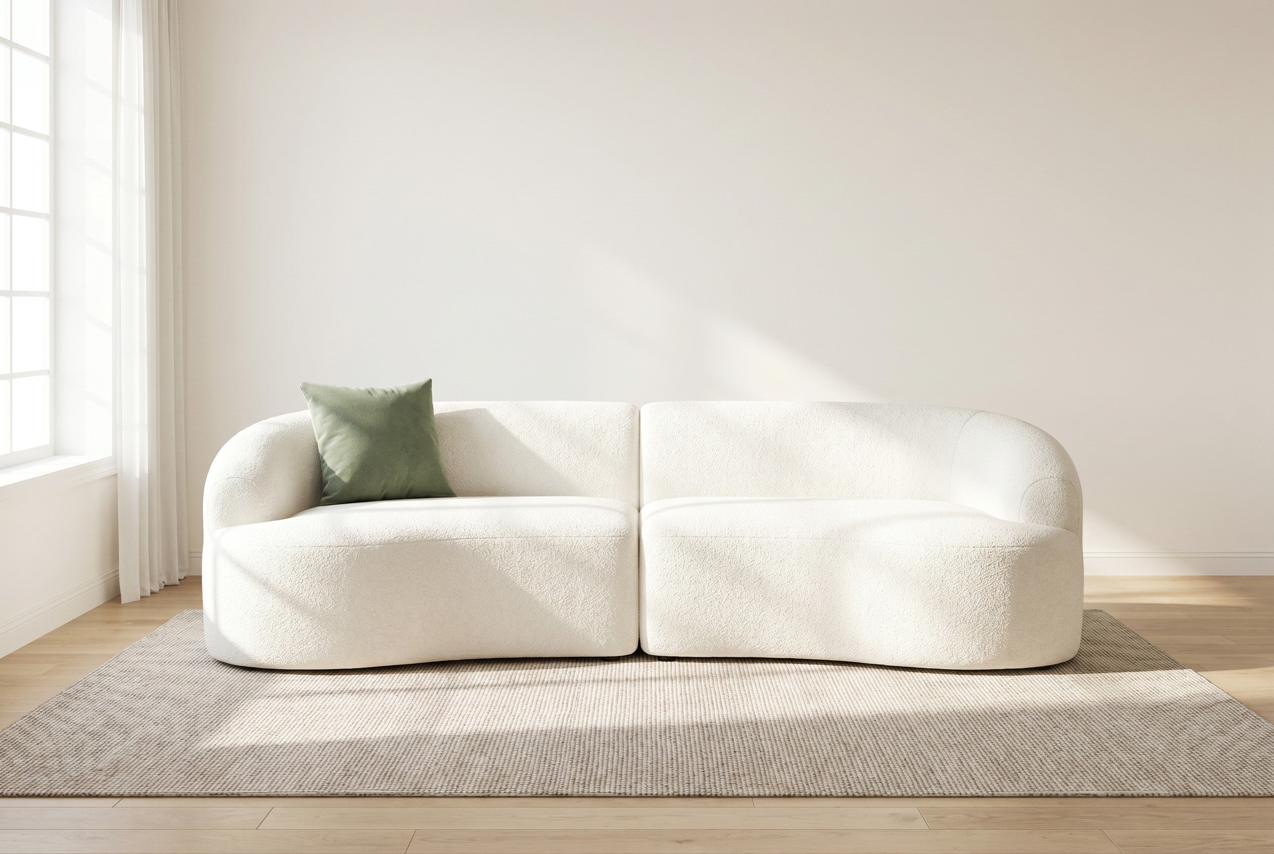 110" Curved Boneless Sectional Sofa 4-Seat