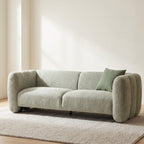 83" Modern Wave Design 3-Seat Boucle Sofa