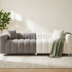 83.46" Modern Bubble Modular 3-Seat Velvet Sofa