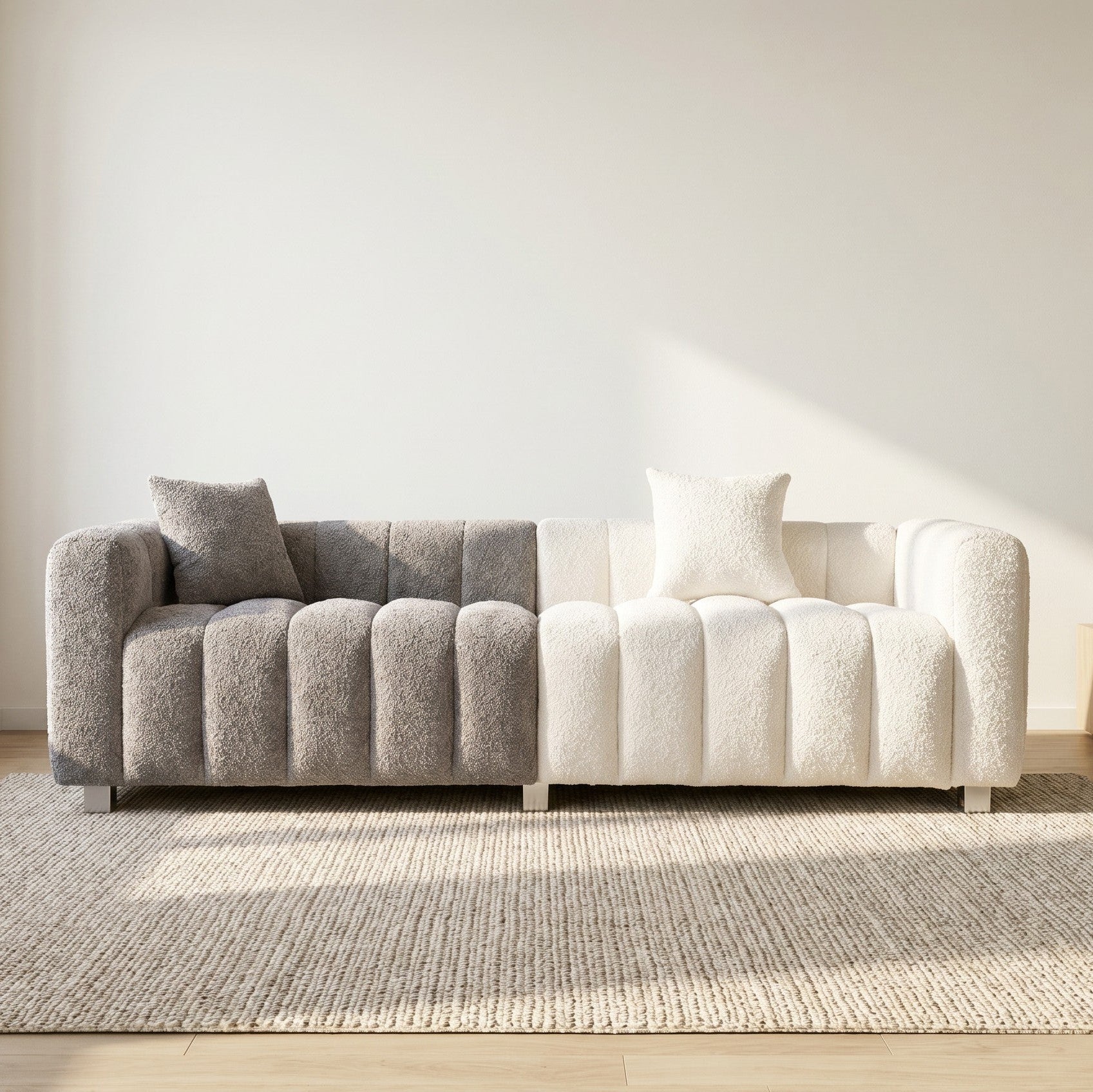 83.46" Modern Bubble Modular 3-Seat Velvet Sofa