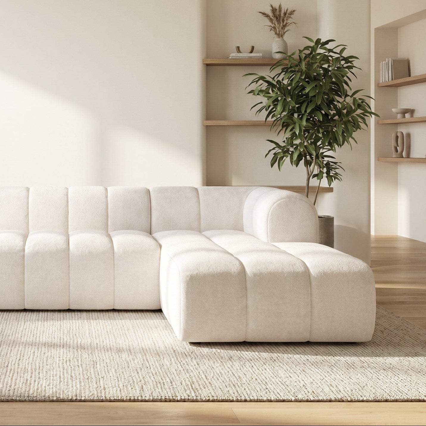 122" Modern L-Shaped Modular Sectional Sofa