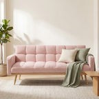 69" Soft Teddy Fleece Convertible Sofa Bed