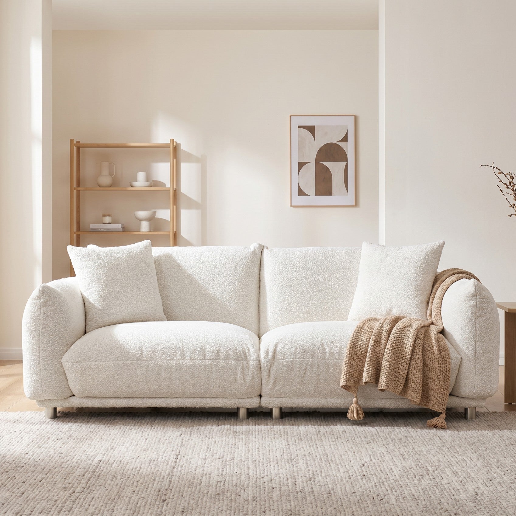87.4" Sherpa Cloud 3-Seater Loveseat Sofa