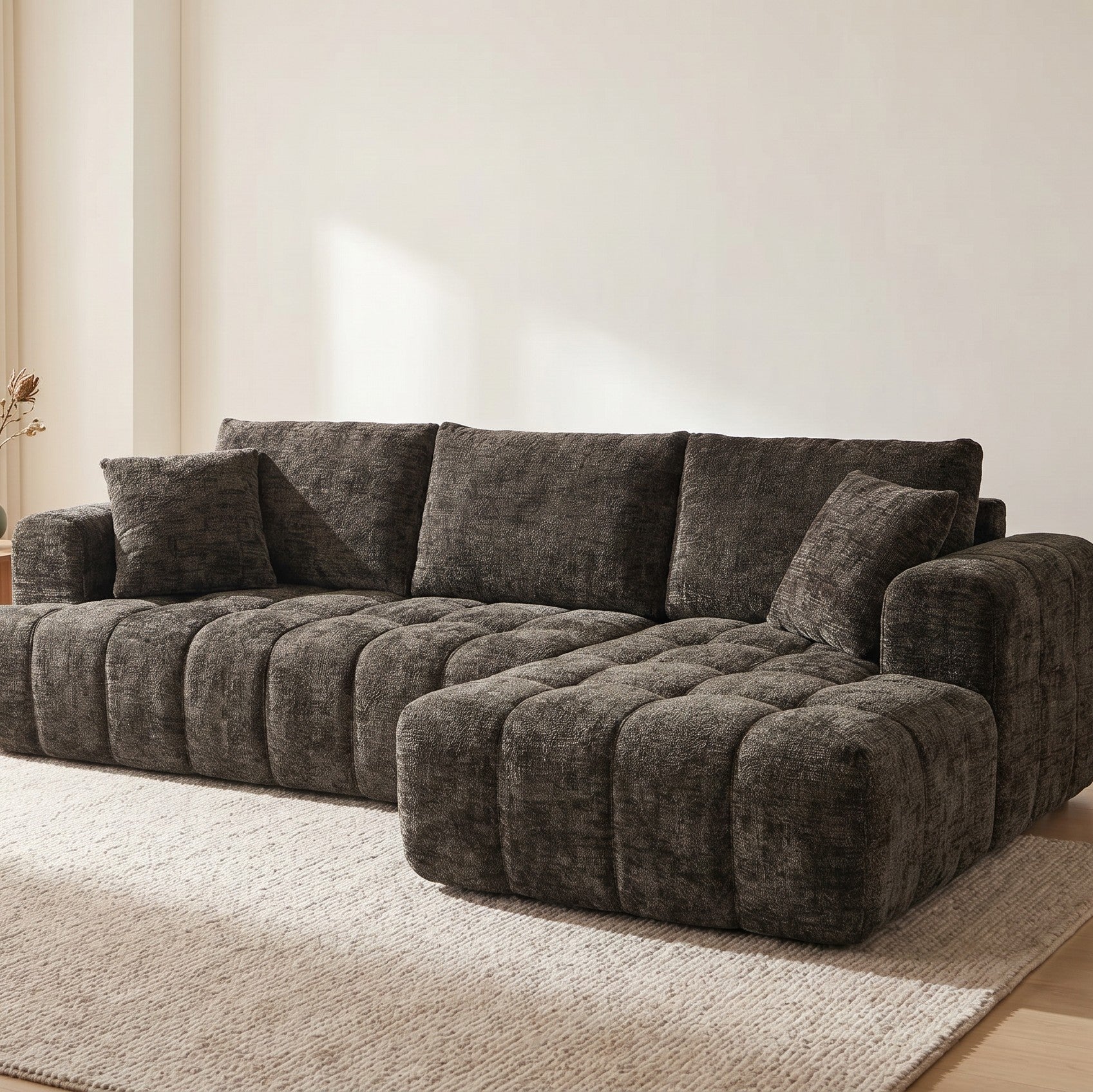 Chenille L-Shape Luxury Sectional Oversized Sofa