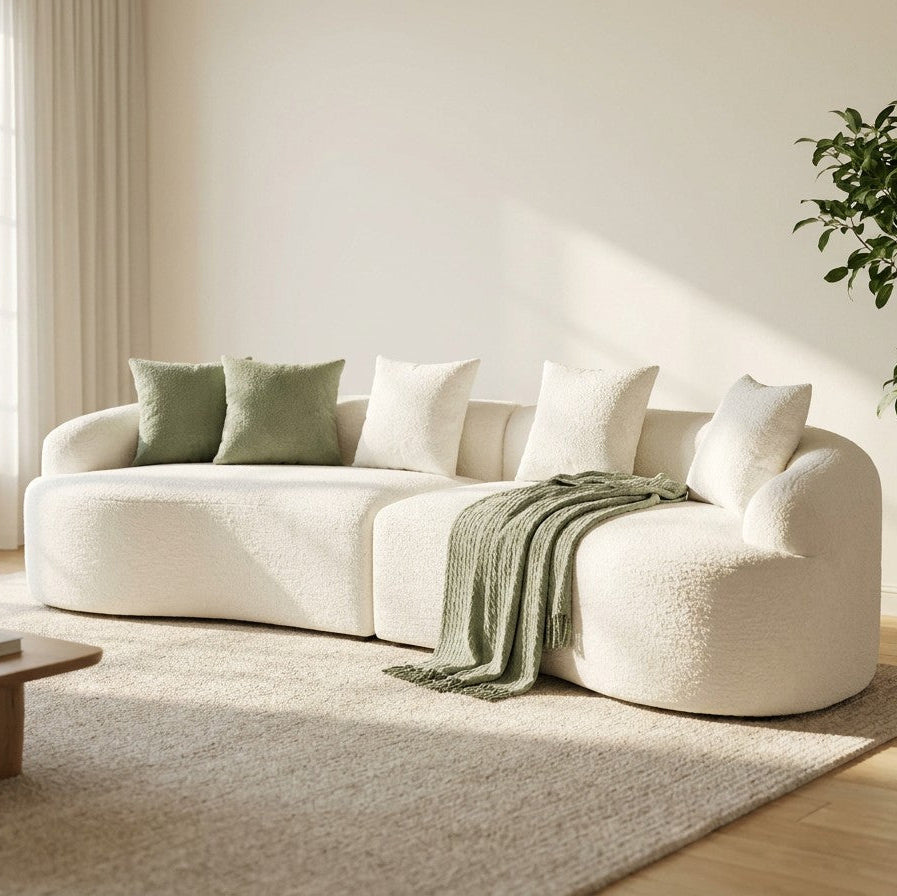 110" Curved Boneless Sectional Sofa 4-Seat