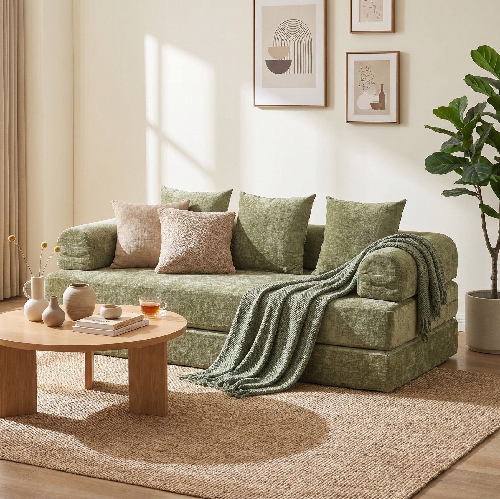 78.8" Convertible Folding Floor Sofa Bed