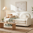 2-Seat Modular Teddy Fabric Cloud Sofa