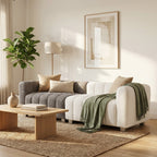 83.46" Modern Bubble Modular 3-Seat Velvet Sofa