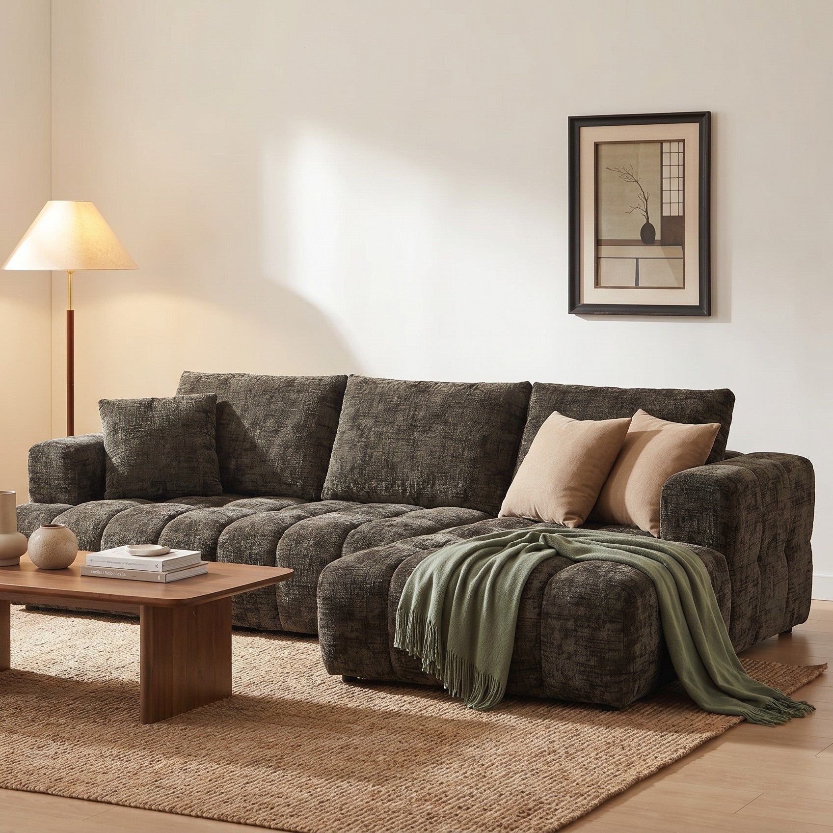 Chenille L-Shape Luxury Sectional Oversized Sofa