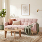 69" Soft Teddy Fleece Convertible Sofa Bed