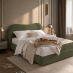 Boucle Upholstered Platform Bed