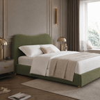 Boucle Upholstered Platform Bed