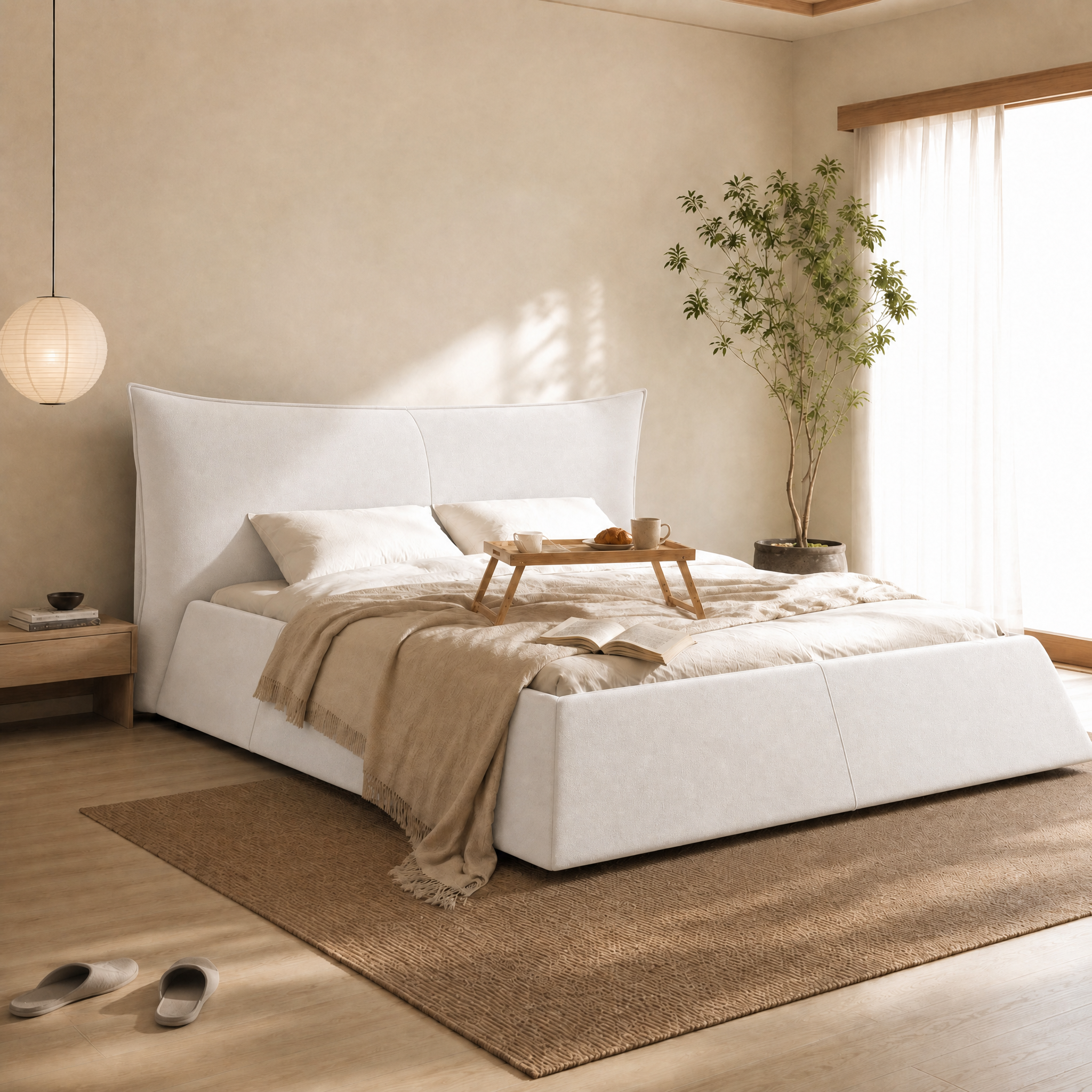 Velvet Upholstered Platform Bed