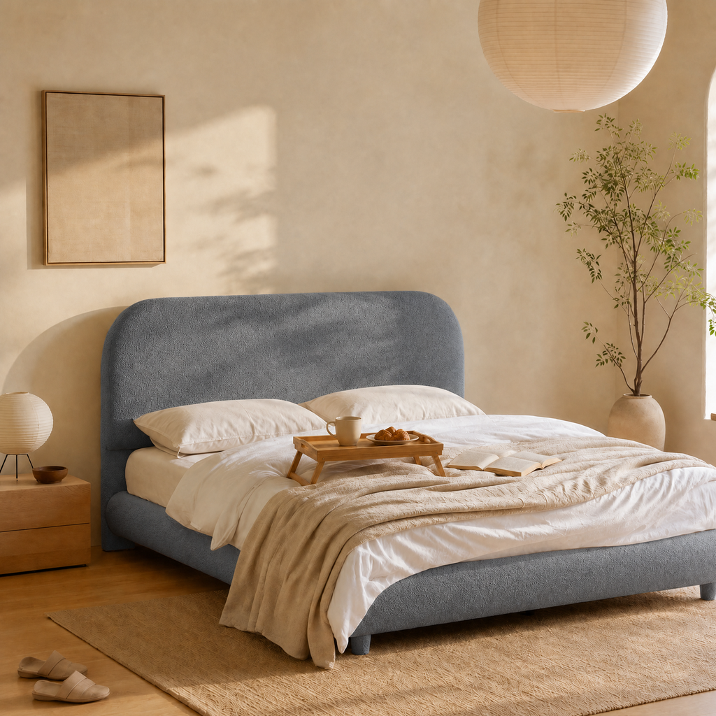 Teddy Fleece Upholstered Platform Bed