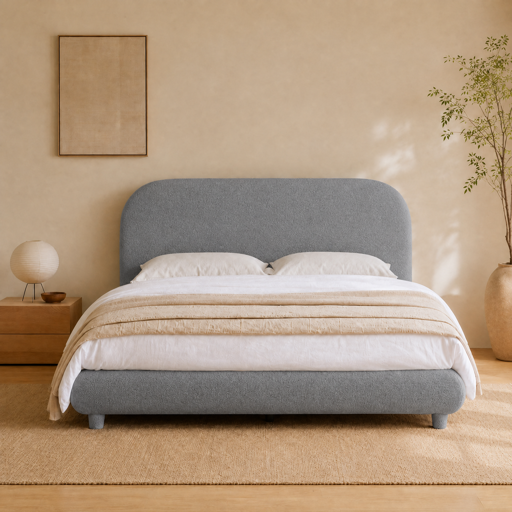 Teddy Fleece Upholstered Platform Bed