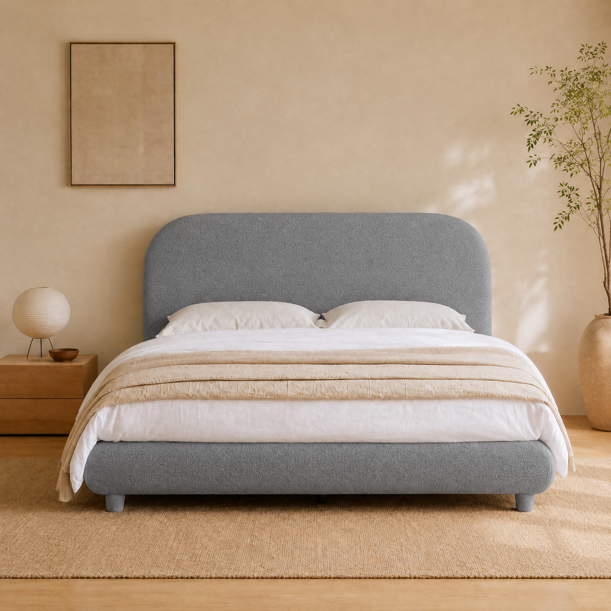 Teddy Fleece Upholstered Platform Bed