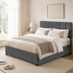 Upholstered Platform Bed with 2 Storage Drawers