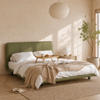 Floating PU Leather Platform Bed