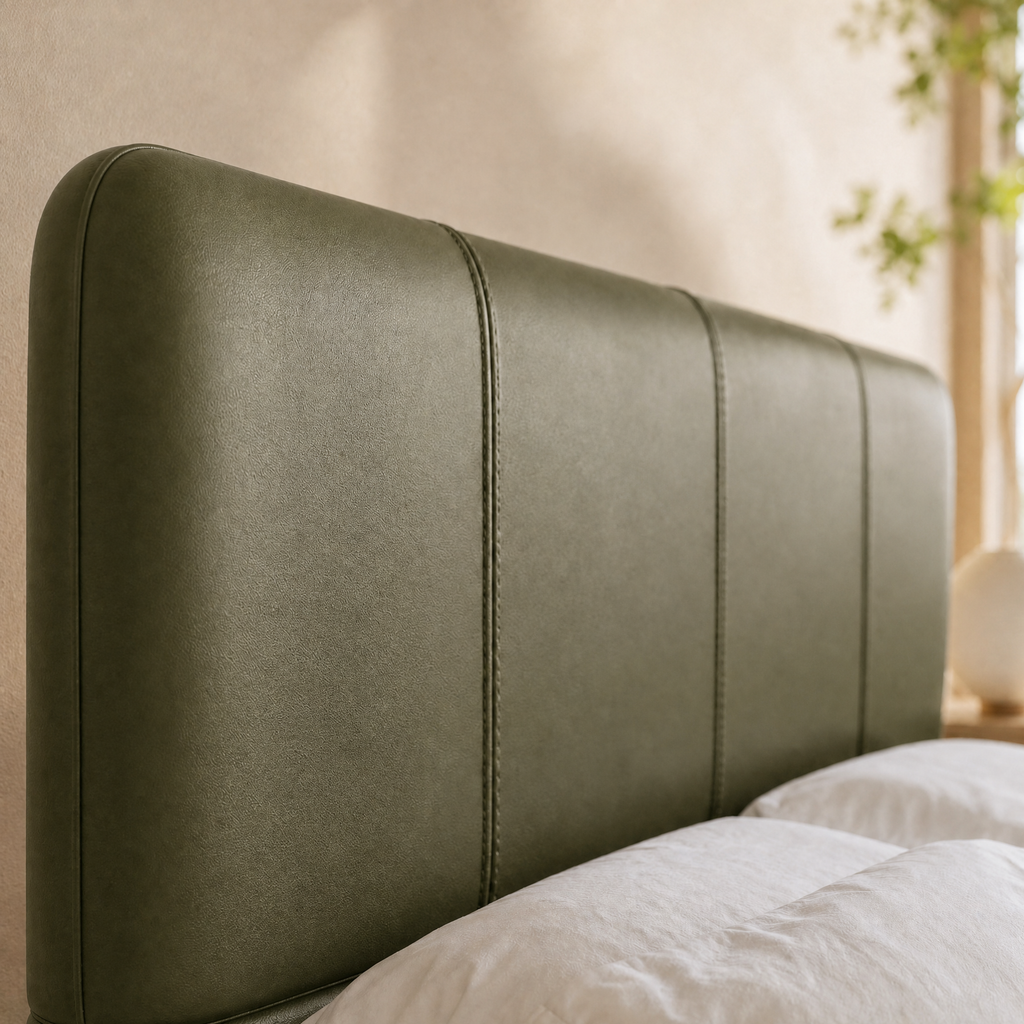 Floating PU Leather Platform Bed