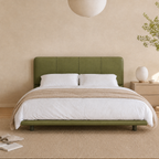 Floating PU Leather Platform Bed