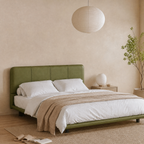 Floating PU Leather Platform Bed