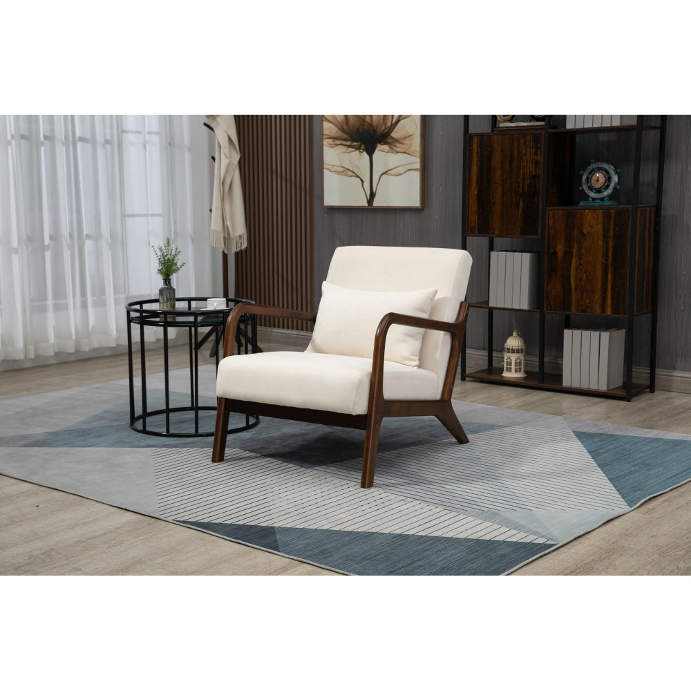 Mid Century Modern Accent Chair with Wood Frame