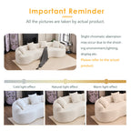 110" Curved Boneless Sectional Sofa 4-Seat