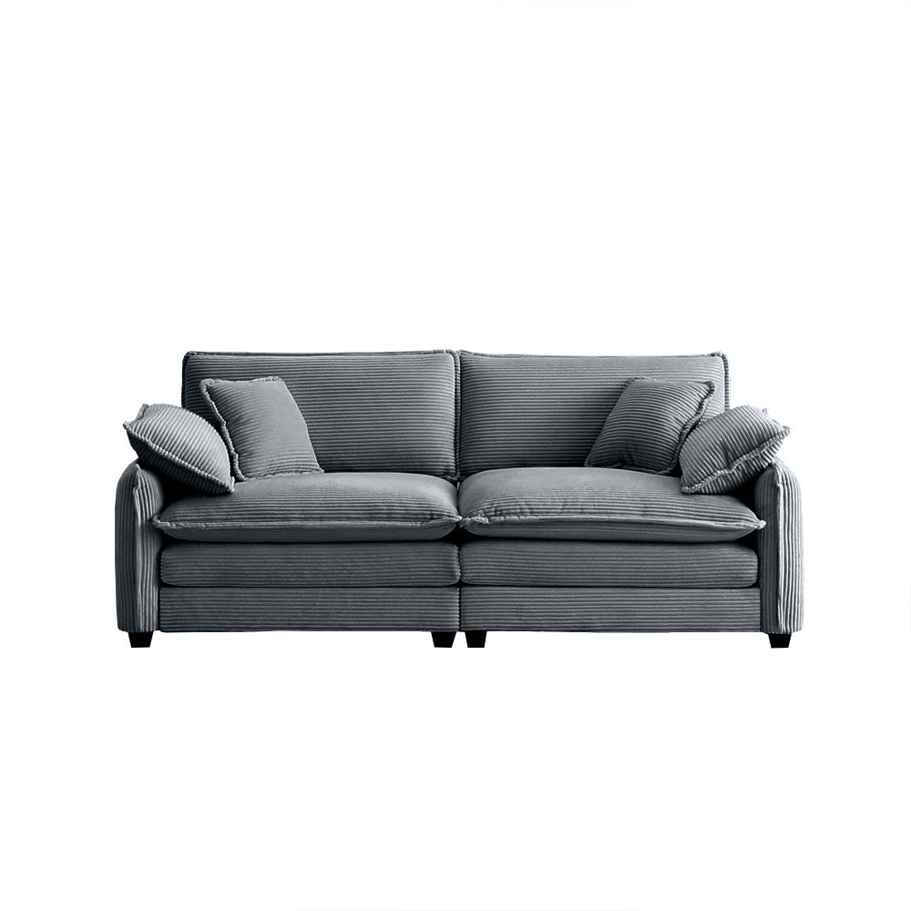 Large Deep-Seat 2-Seat Corduroy Sofa